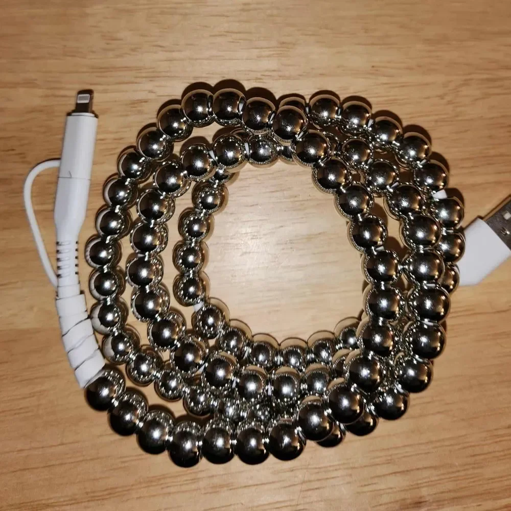 NEW! 2 in 1 USB Charging Cable - Beaded Assorted Colors - 3 Ft.
